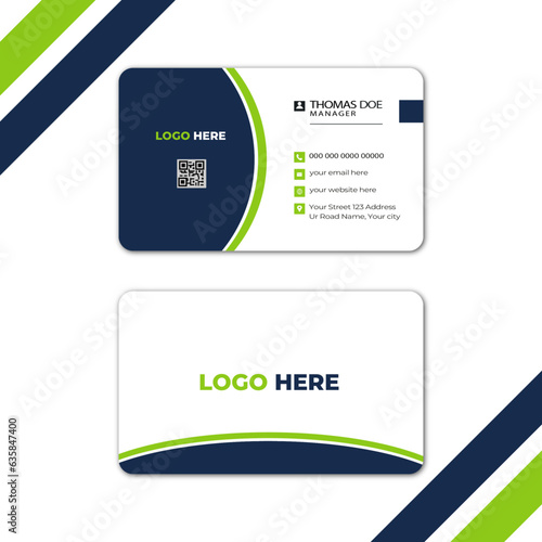 Modern Creative And Clean Business Card Design Template,Clean professional business card template,double sided business card design template . photo