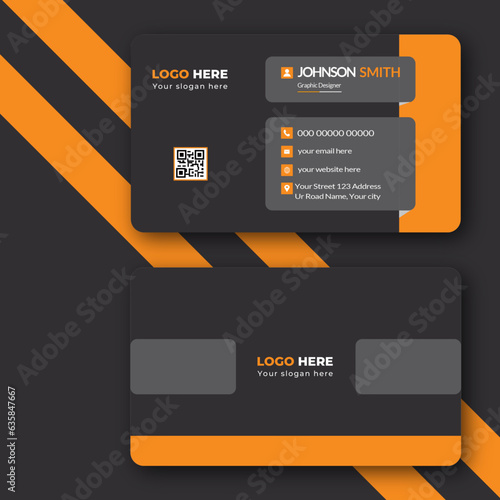 Double-sided Clean business card template, Creative business card design.visiting card photo