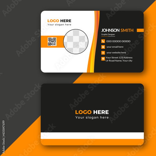 Modern business card template. Creative business card. Visiting card for business.Vector illustration.