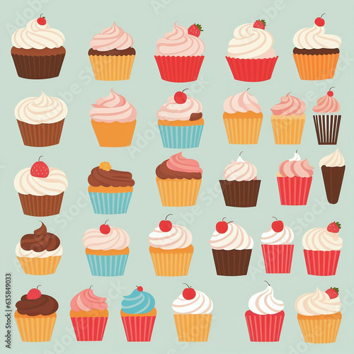 seamless background with cupcakes