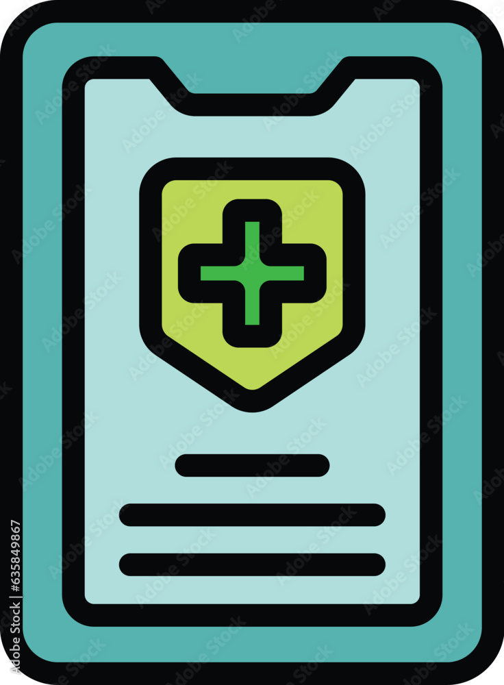 Medical phone login icon outline vector. Account form. Web page color flat Medical phone login icon outline vector. Account form. Web page color flat