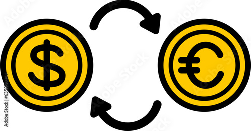 ドルとユーロの換金イラスト（exchange of dollars and euro.）