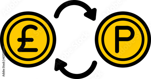 ポンドとポイントの換金イラスト（exchange of pound and point.）