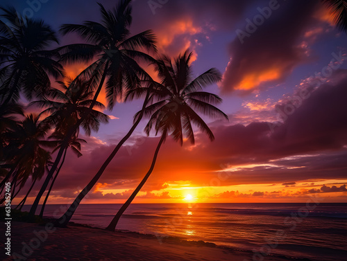 sunset over the beach © Tudose
