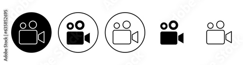 Video icon set. video camera icon vector. movie sign. cinema