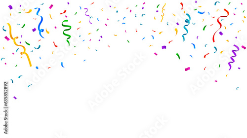 Colorful confetti on white background isolated. Vector illustration