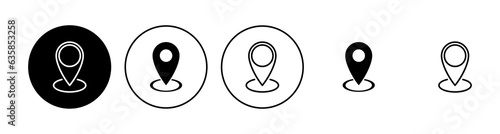 Free Download Pin icon set. Location icon vector. destination icon. map pin - GFXLoad