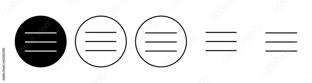 Menu Icon set. web menu icon. hamburger menu symbol Menu Icon set. web menu icon. hamburger menu symbol