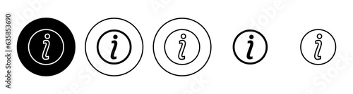 Info sign icon set. about us icon vector. Faq icon