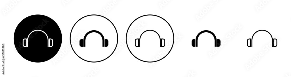 Headphone icon set. Headvector icon symbols Headphone icon set. Headvector icon symbols