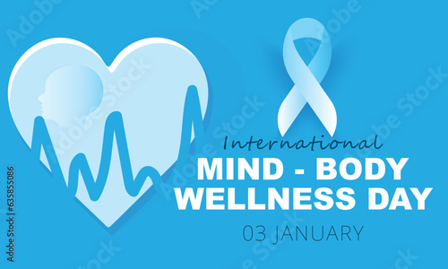 International Mind Body wellness day. background, banner, card, poster, template. Vector illustration.