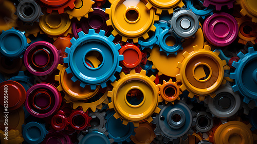 Wallpaper Mural colorful gears and cogs Torontodigital.ca