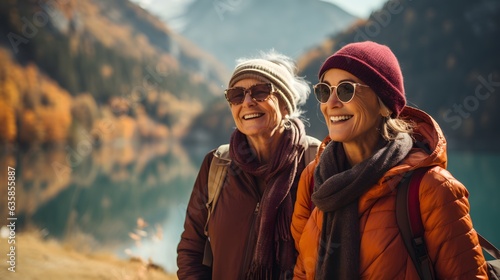 Fall Memories: Young Family's Joyful Hike in the Rocky Mountains