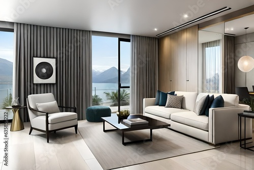 Step into the epitome of contemporary elegance with a modern living room interior that effortlessly blends sleek lines, luxurious textures, and innovative design elements