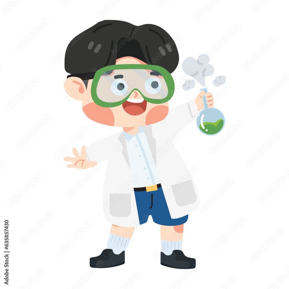 Cute boy student Kid Scientist With Glasses Cute boy student Kid Scientist With Glasses