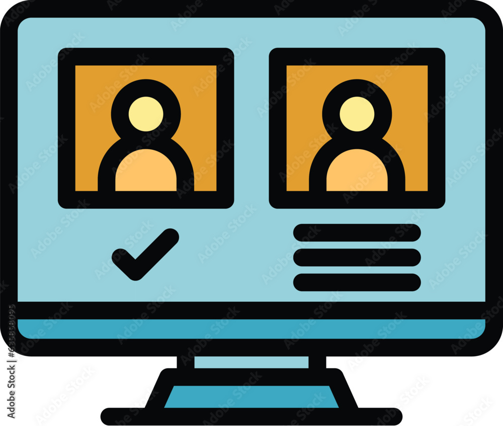 Monitor digital icon outline vector. Vote online. Poll politics color flat Monitor digital icon outline vector. Vote online. Poll politics color flat