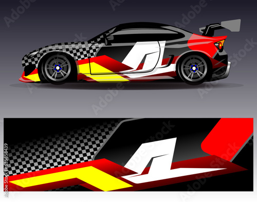 Graphic abstract stripe racing background designs for vehicle  rally  race  adventure and car racing livery