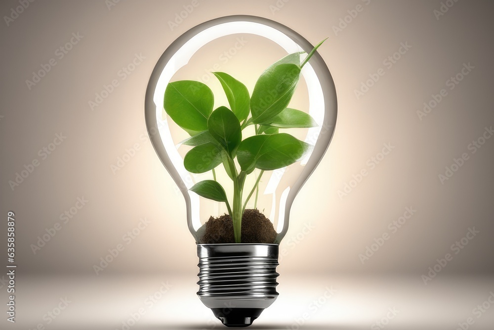 light bulb with plant inside light bulb with plant inside
