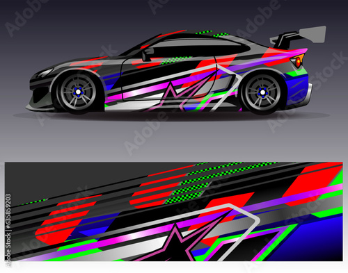 Graphic abstract stripe racing background designs for vehicle, rally, race, adventure and car racing livery