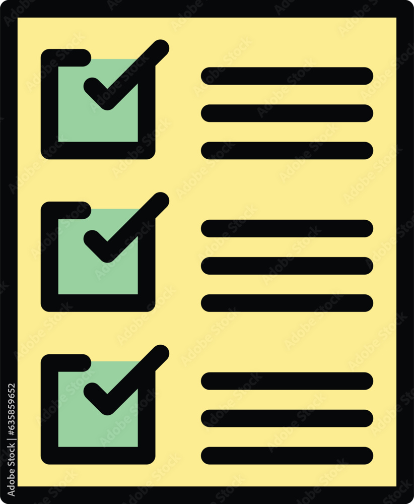 To do list paper icon outline vector. Vote online. Mobile digital color flat To do list paper icon outline vector. Vote online. Mobile digital color flat