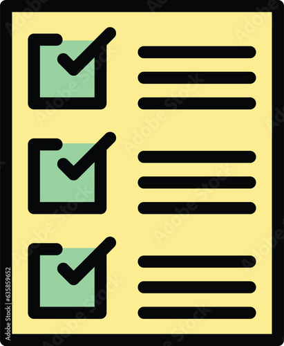To do list paper icon outline vector. Vote online. Mobile digital color flat