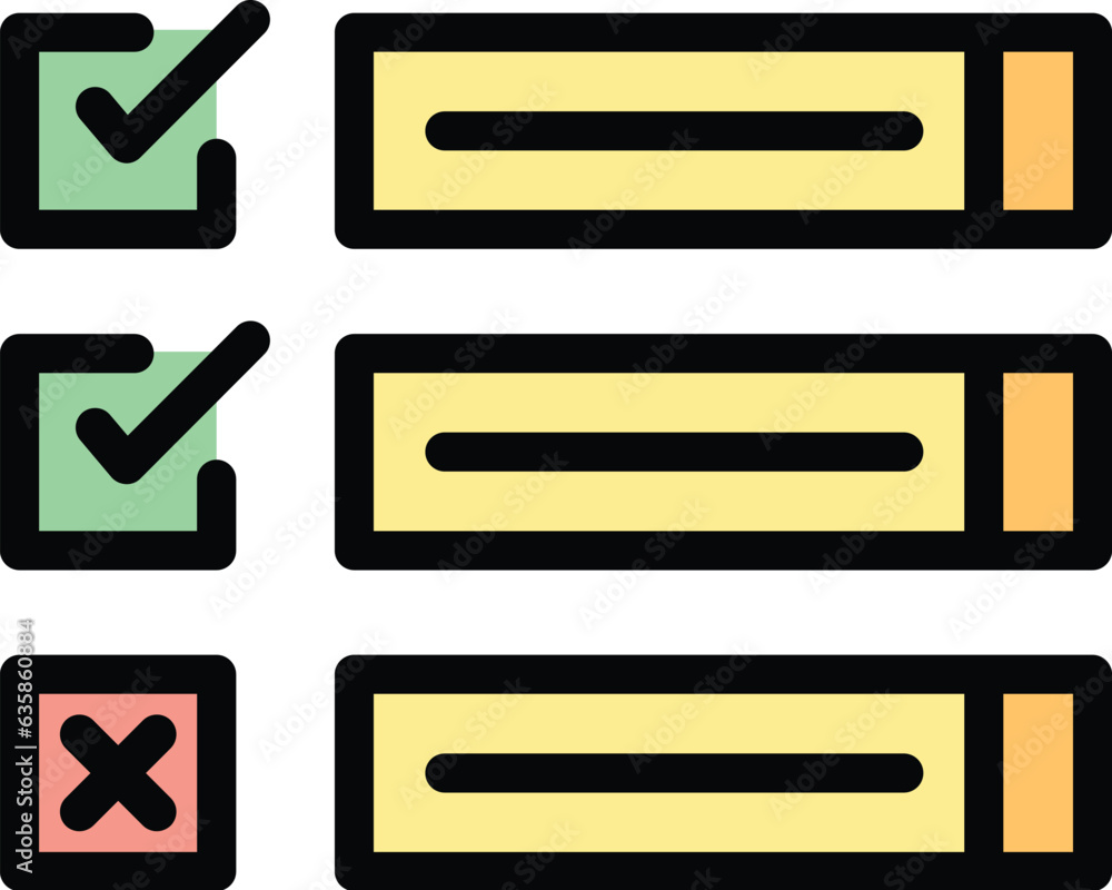 Online voter icon outline vector. Internet box. Vote ballot color flat Online voter icon outline vector. Internet box. Vote ballot color flat