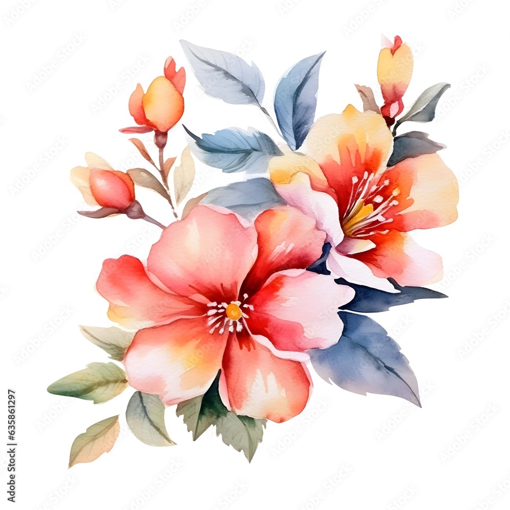Bouquet of flowers on white background Bouquet of flowers on white background