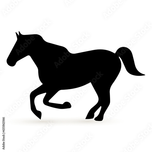 black silhouette of a running horse