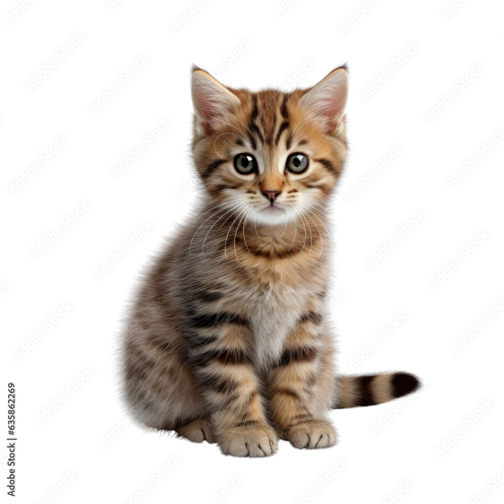 Cute cat isolated on transparent background PNG