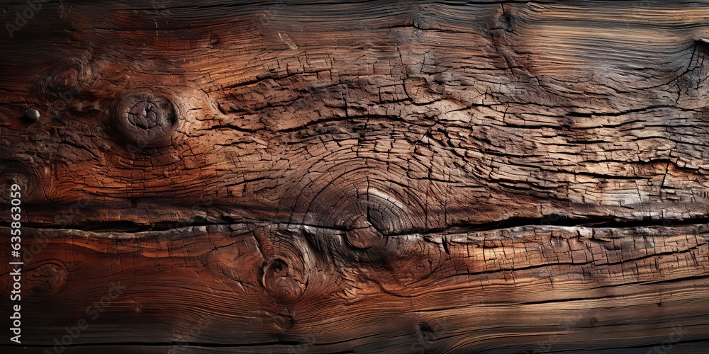 Naklejka premium AI Generated. AI Generative. Retro vintage old antique wooden texture surface background. Carpentry woodwork mockup. Can be used for graphic design art