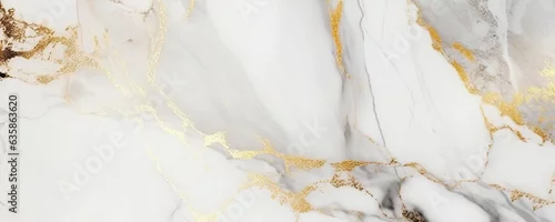 Panel kuchenny z motywem Natural white marble texture with golden inserts