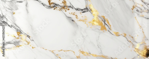 Obraz  z motywem Natural white marble texture with golden inserts