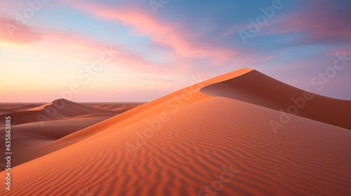 Wadi rum desert plain from a sand dune generative ai © Chingiz