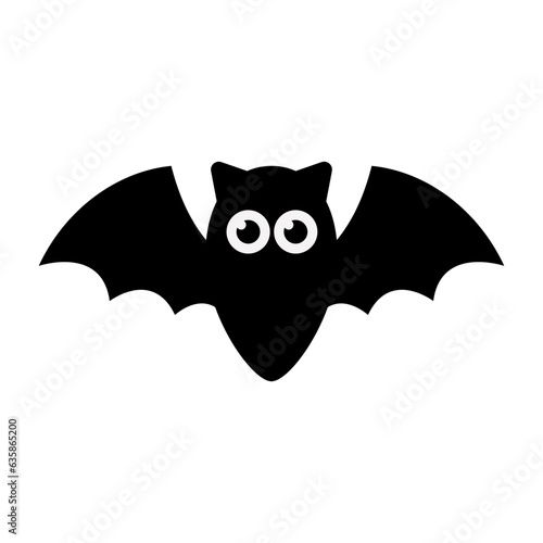 Cute flying bat cartoon halloween icon.