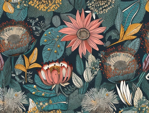 australia flowers pattern seamles