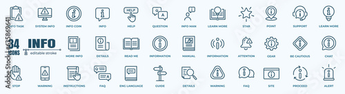 Foto Vector set of information line icons