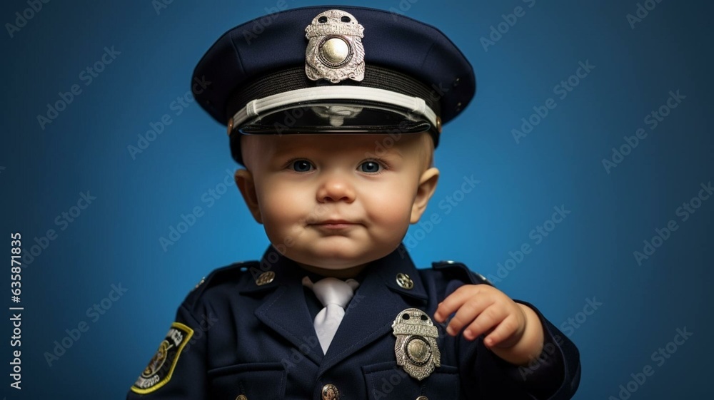 Baby in policeman uniform Baby in policeman uniform