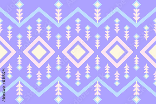 Geometric ethnic pastel color oriental pattern traditional Design for background,carpet,wallpaper,clothing,wrapping,fabric,Vector illustration.embroidery style.