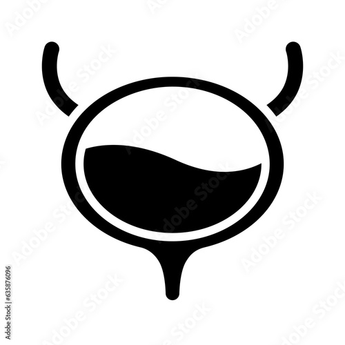 Bladder icon vector illustration design, human internal organ, black on white background