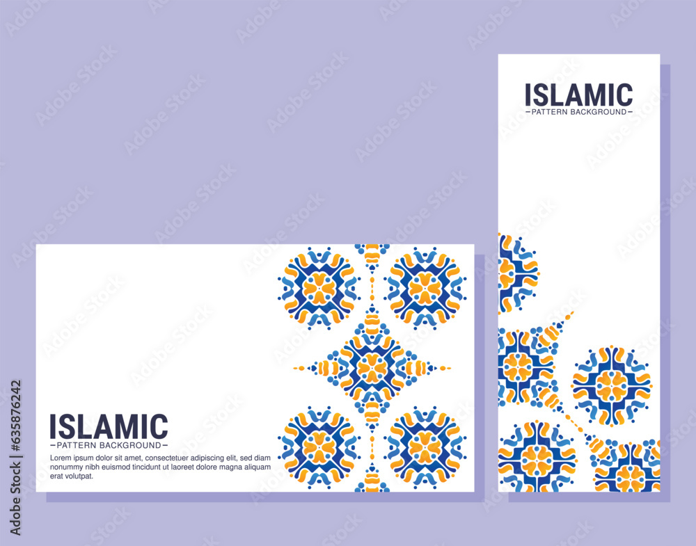 colorful islamic pattern card design