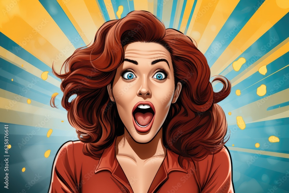 Excited Clapping Illustrate her clapping her hands - colorfull graphic novel illustration in comic style