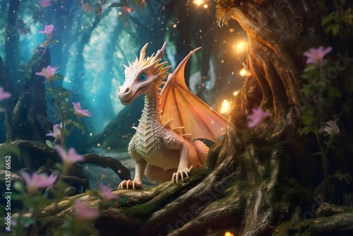 a dragon cub in the forest