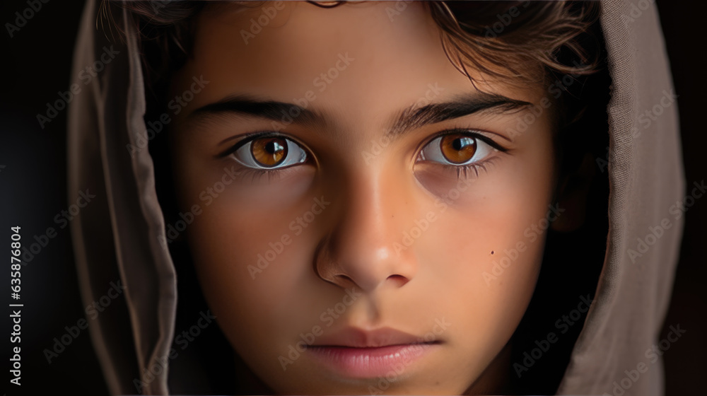Close-up portrait of a mixed race boy. Close-up portrait of a mixed race boy.