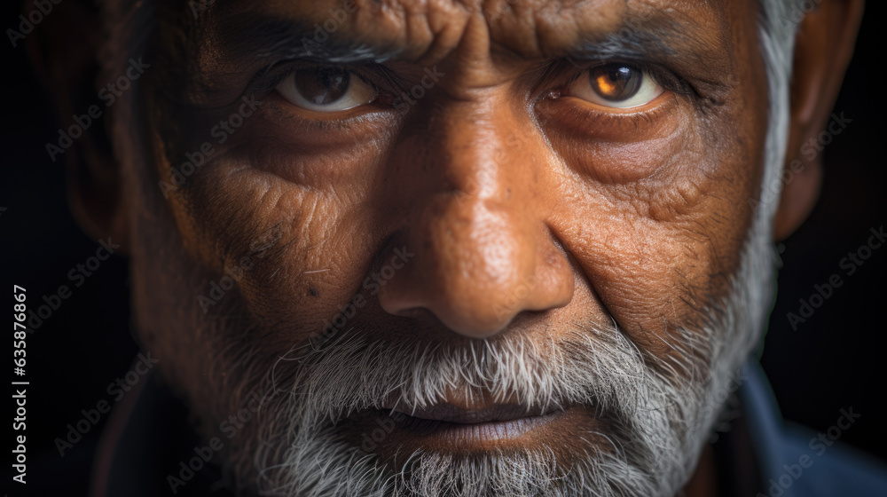 Close-up portrait of an elderly man in national dress. Close-up portrait of an elderly man in national dress.