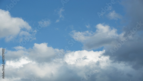 Blue sky with white clouds  weather concept