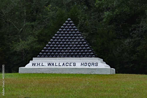 WHL Wallace Memorial with Canon Balls, Shiloh, Tennessee photo