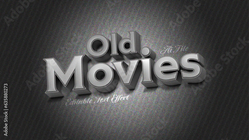 3d old movies editable text effect