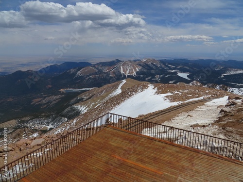 View from Platform on Pike's Peak Summit, Tundra Landscape, Colorado 