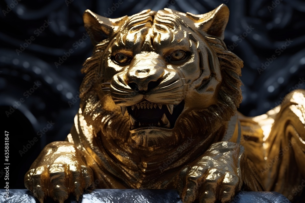 golden tiger statue