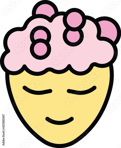 Head hair wash icon outline vector. Salon haircut. Shampoo beauty color flat